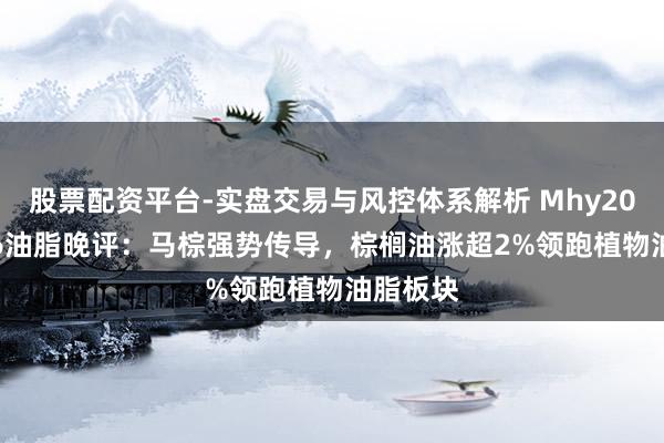 股票配资平台-实盘交易与风控体系解析 Mhy20260306油脂晚评：马棕强势传导，棕榈油涨超2%领跑植物油脂板块