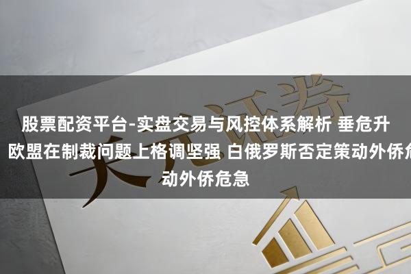 股票配资平台-实盘交易与风控体系解析 垂危升级?欧盟在制裁问题上格调坚强 白俄罗斯否定策动外侨危急